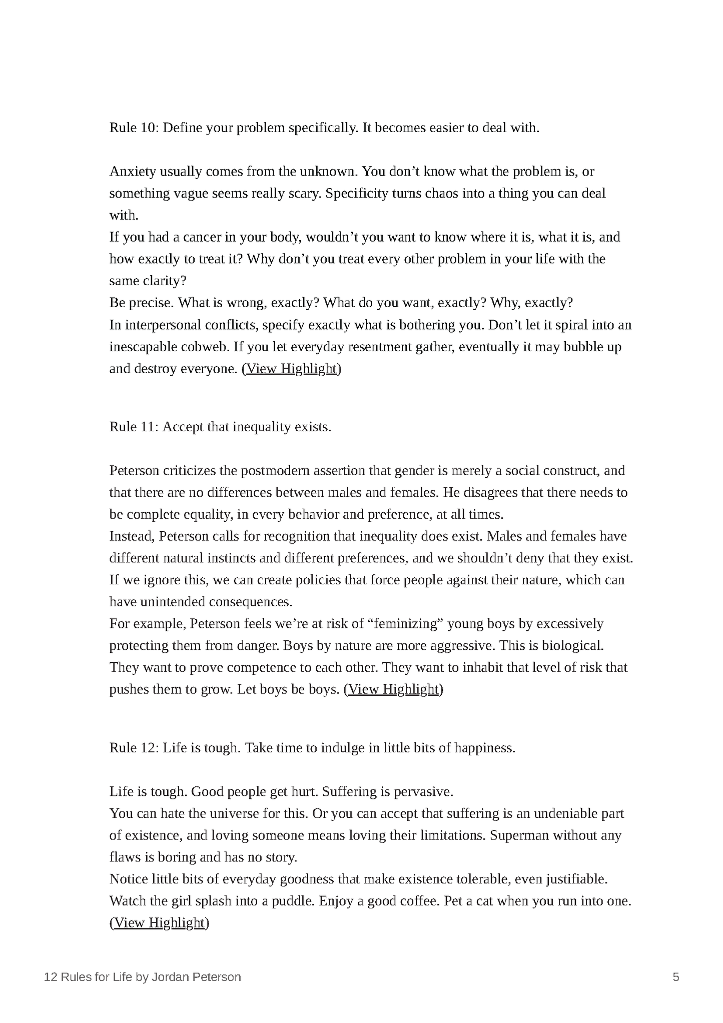 12 Rules for Life: An Antidote to Chaos - Fireflies