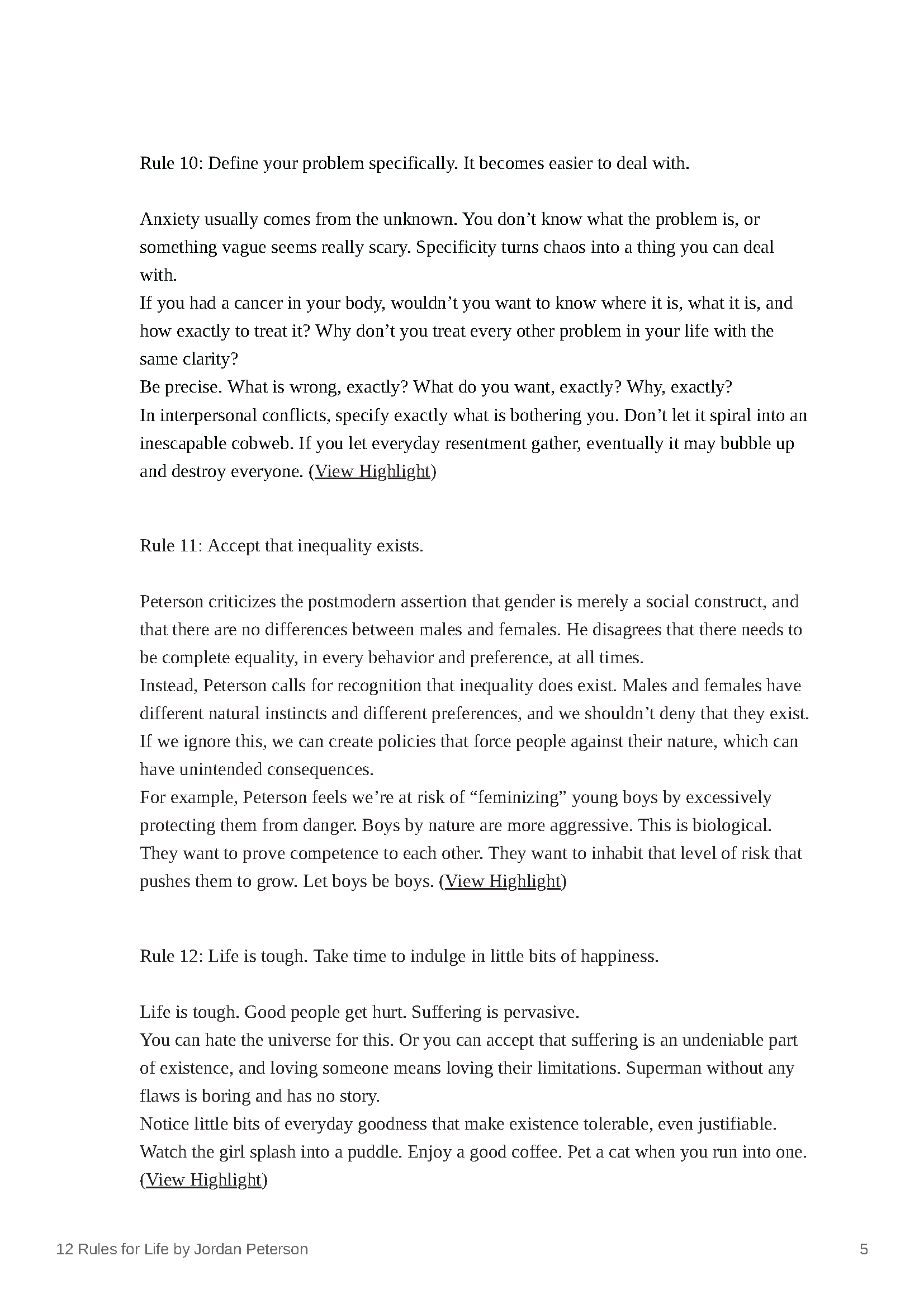 12 Rules for Life: An Antidote to Chaos - Fireflies