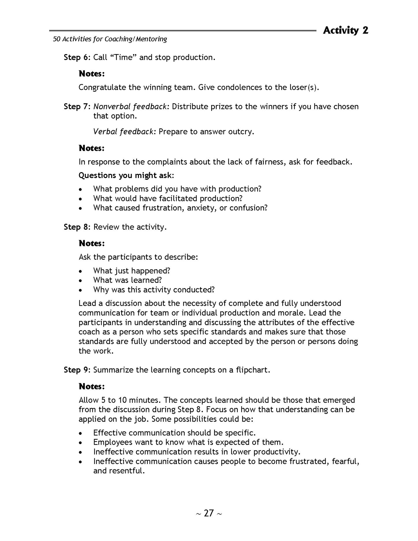 50 Activities for Coaching and Mentoring - Fireflies