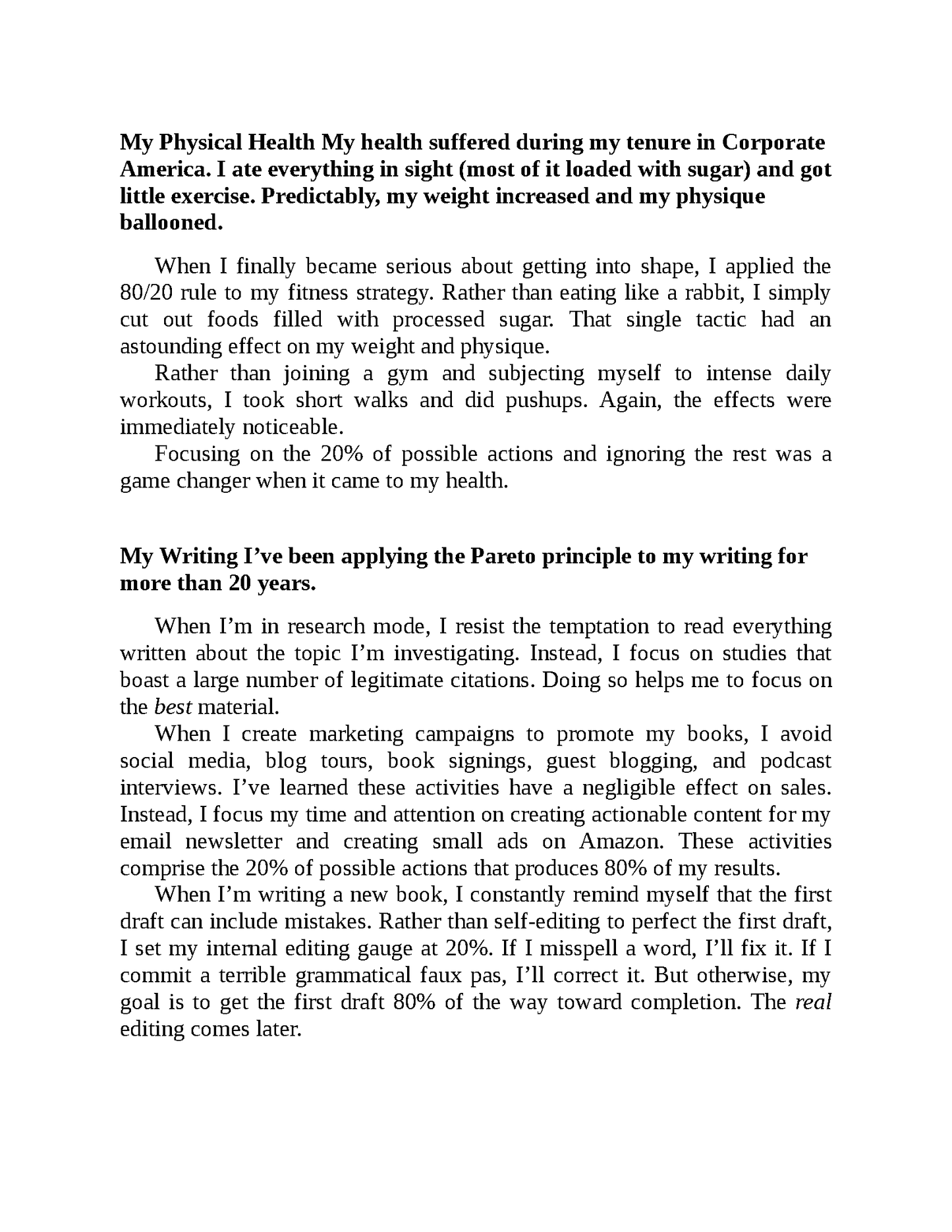 Cover page of the Fireflies 80/20 Your Life ebook by Damon Zahariades, featuring a clean design and title text.