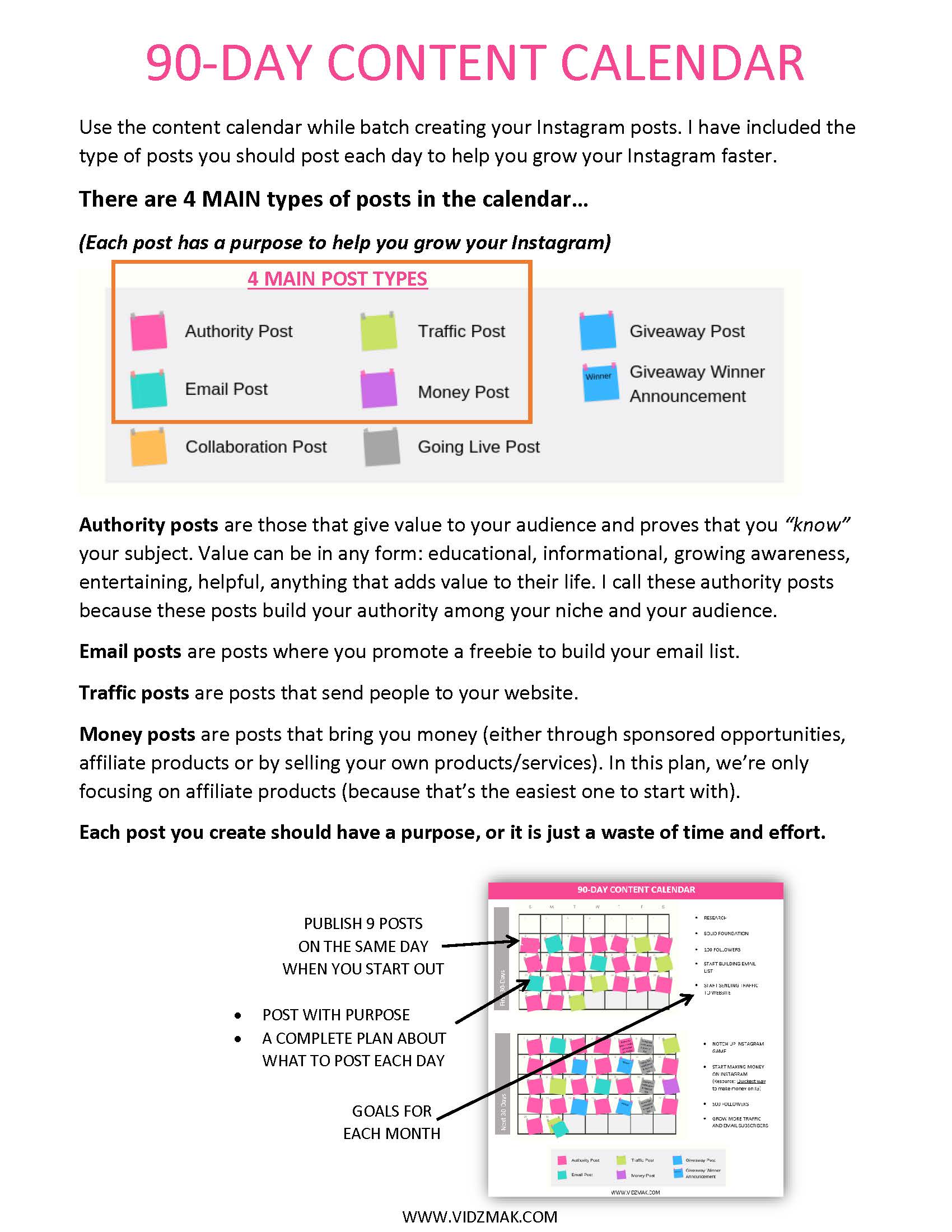 90 Days Instagram Plan - Fireflies
