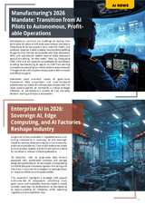 Fireflies Ai Business February 2026 eMagazine cover page featuring futuristic digital graphics and technology-themed design.