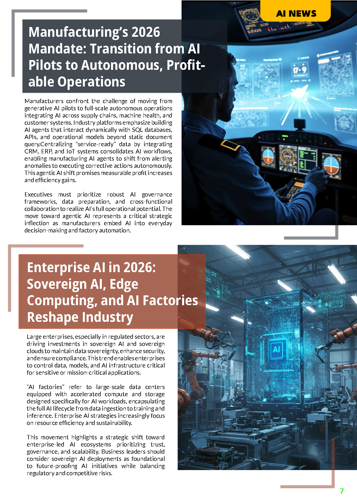 Fireflies Ai Business February 2026 eMagazine cover page featuring futuristic digital graphics and technology-themed design.
