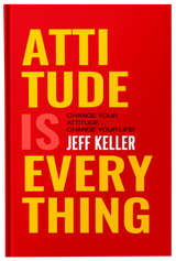 Ebook cover titled "Attitude Is Everything" by Jeff Keller, published by Fireflies, featuring motivational design and bold typography.