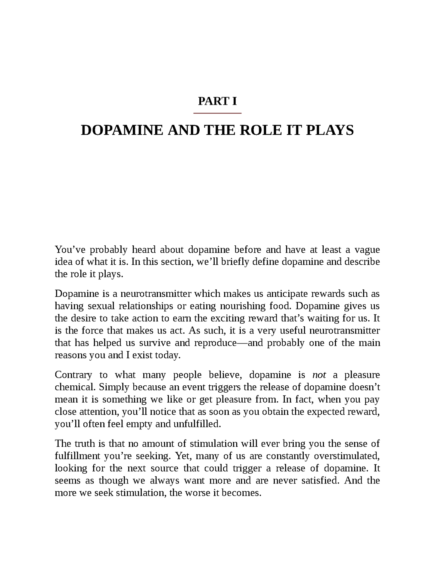 Page from Fireflies dopamine detox ebook showing strategies to reset dopamine levels and improve mental clarity.