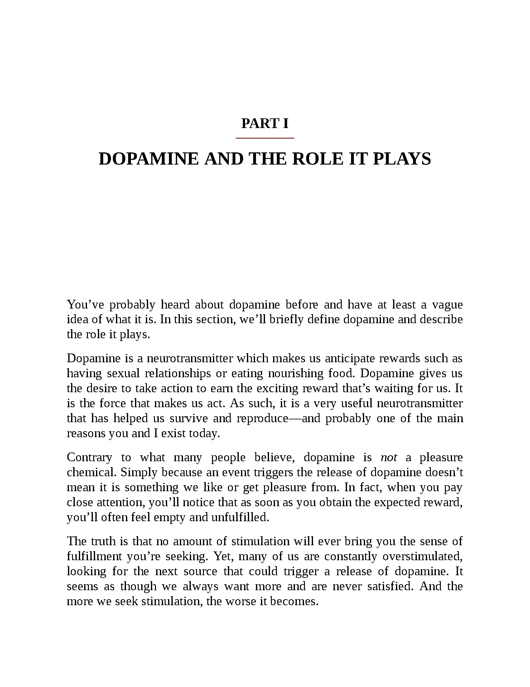 Page from Fireflies dopamine detox ebook showing strategies to reset dopamine levels and improve mental clarity.