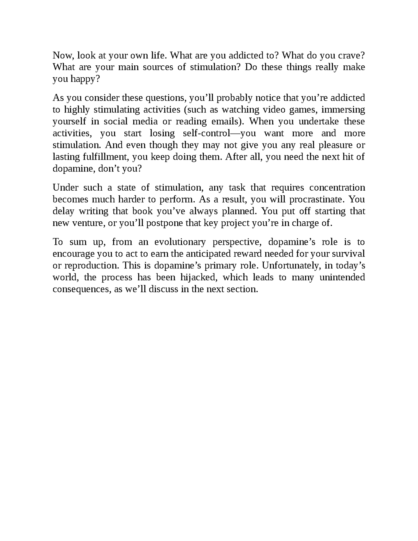 Page from Fireflies dopamine detox ebook showing tips and techniques for reducing digital addiction and improving mental health.
