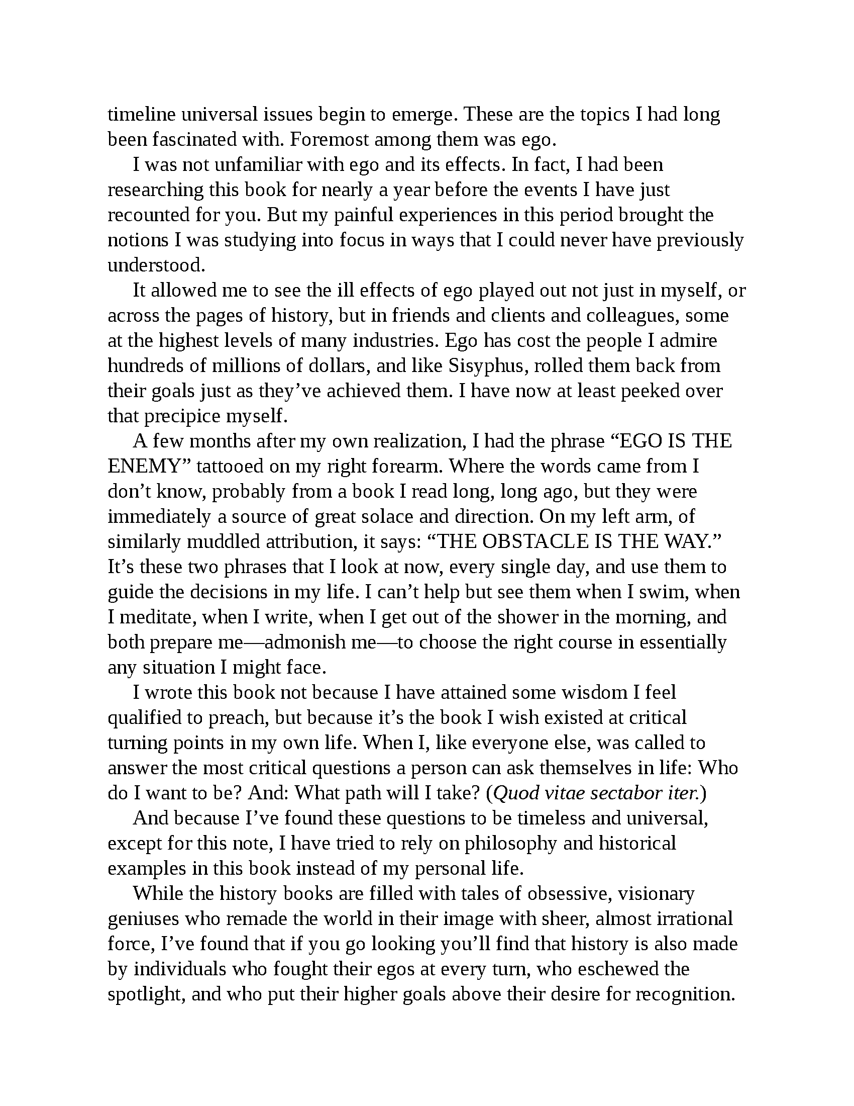 Ego is the Enemy ebook by Ryan Holiday, displayed on a digital device, featuring the book cover with the title and author.