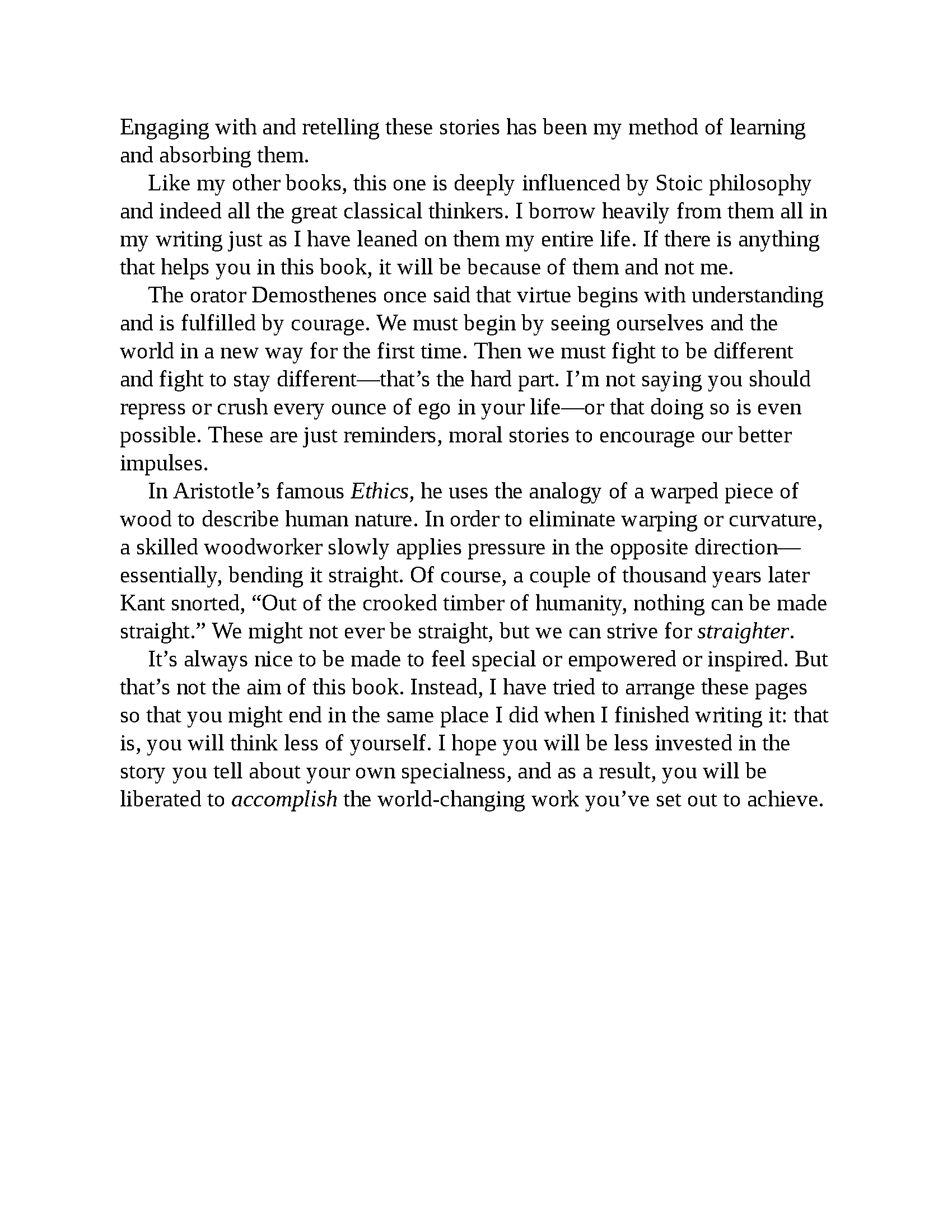Ebook cover of "Ego is the Enemy" by Ryan Holiday, featuring bold text on a minimalistic background.
