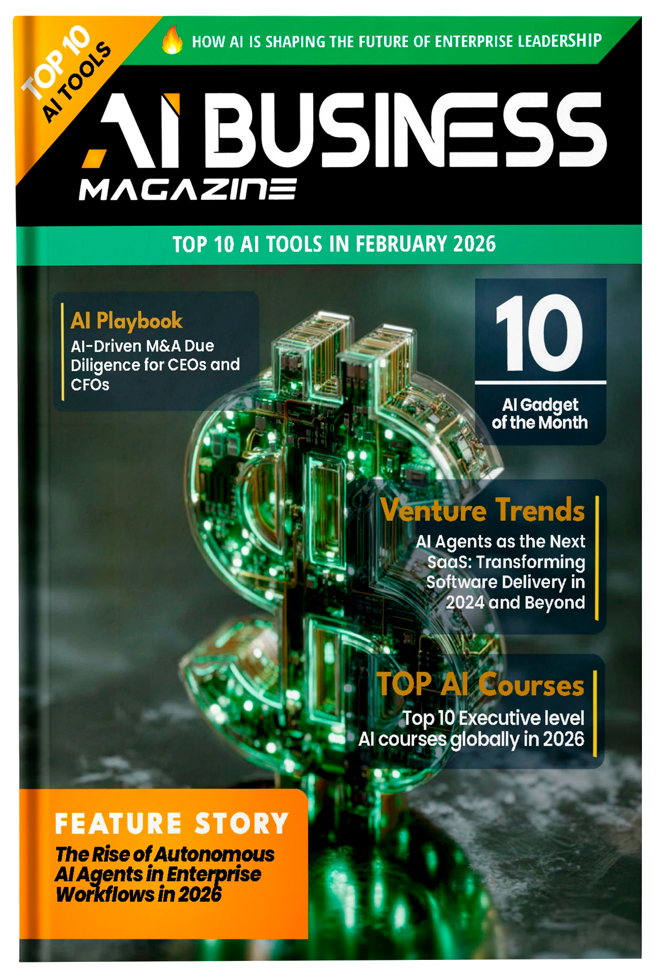Fireflies Ai Business February 2026 eMagazine cover featuring modern design and technology-themed graphics.