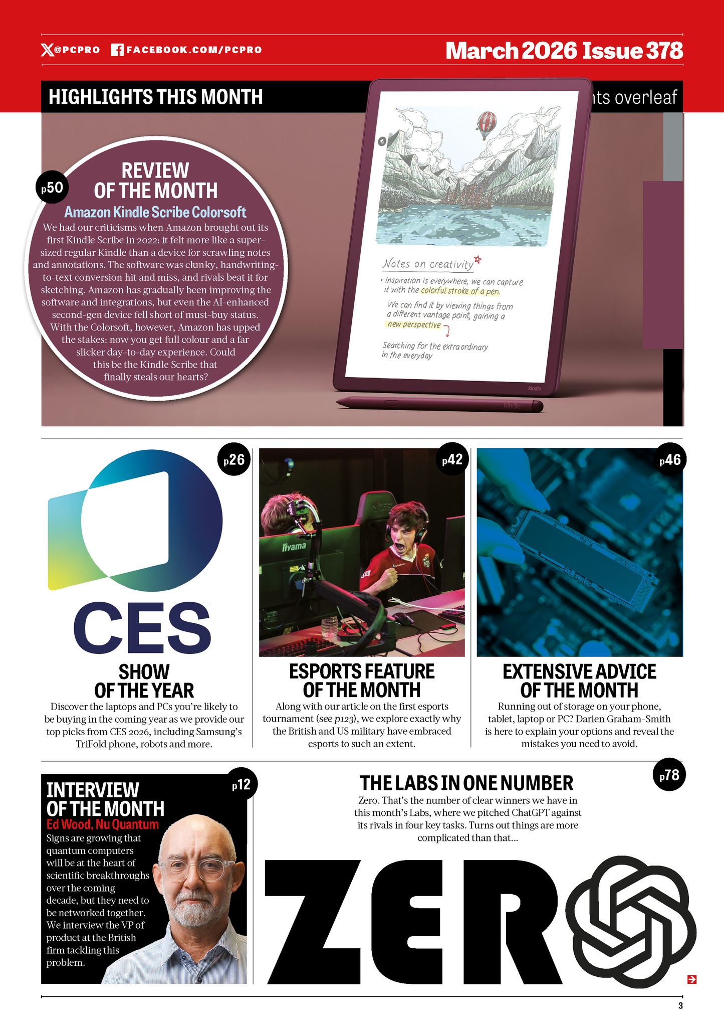 Cover of PC PRO March 2026 eMagazine by Fireflies, featuring technology articles and latest industry news.