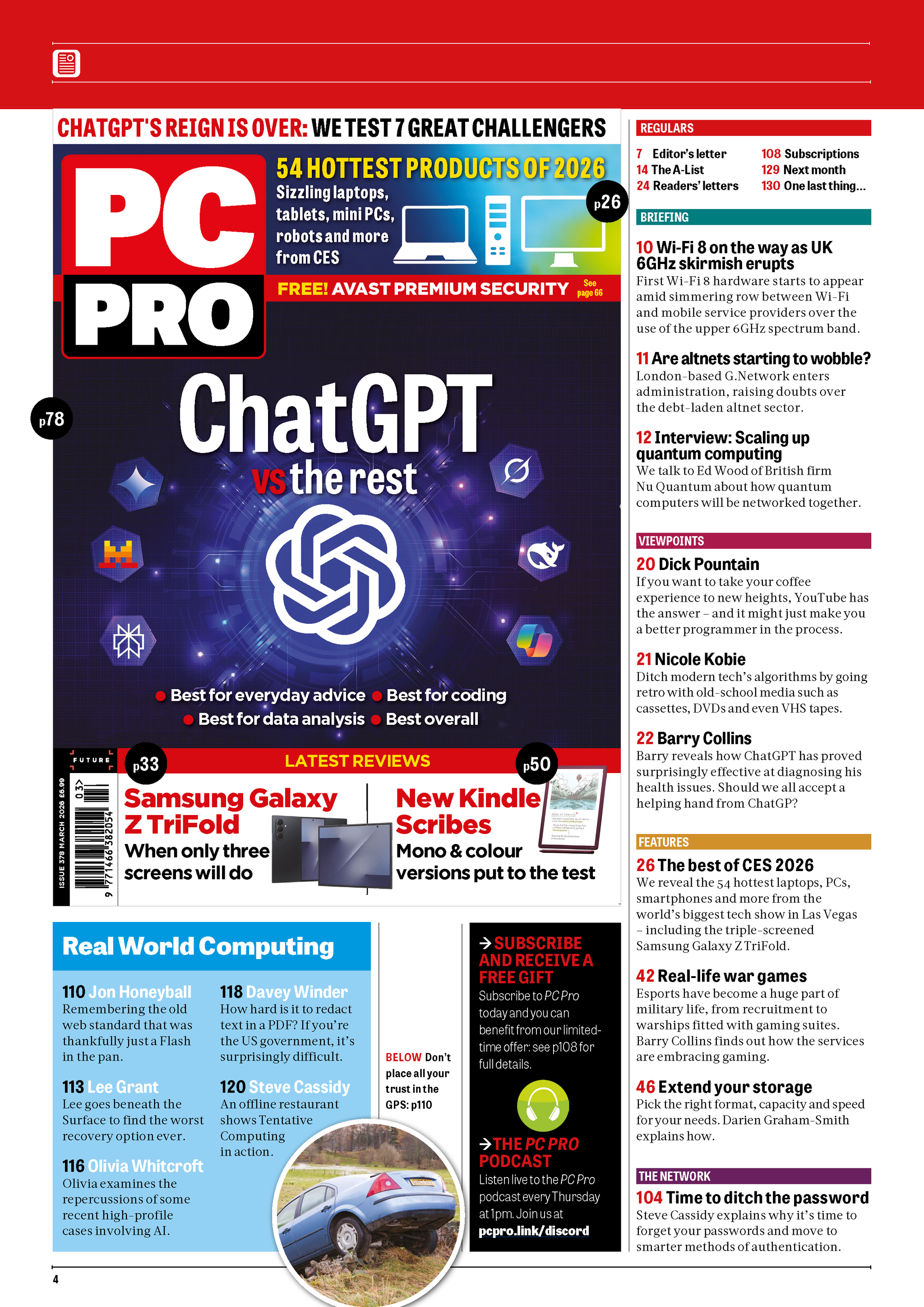 Fireflies PC PRO March 2026 eMagazine cover page showing technology articles and digital layout design.