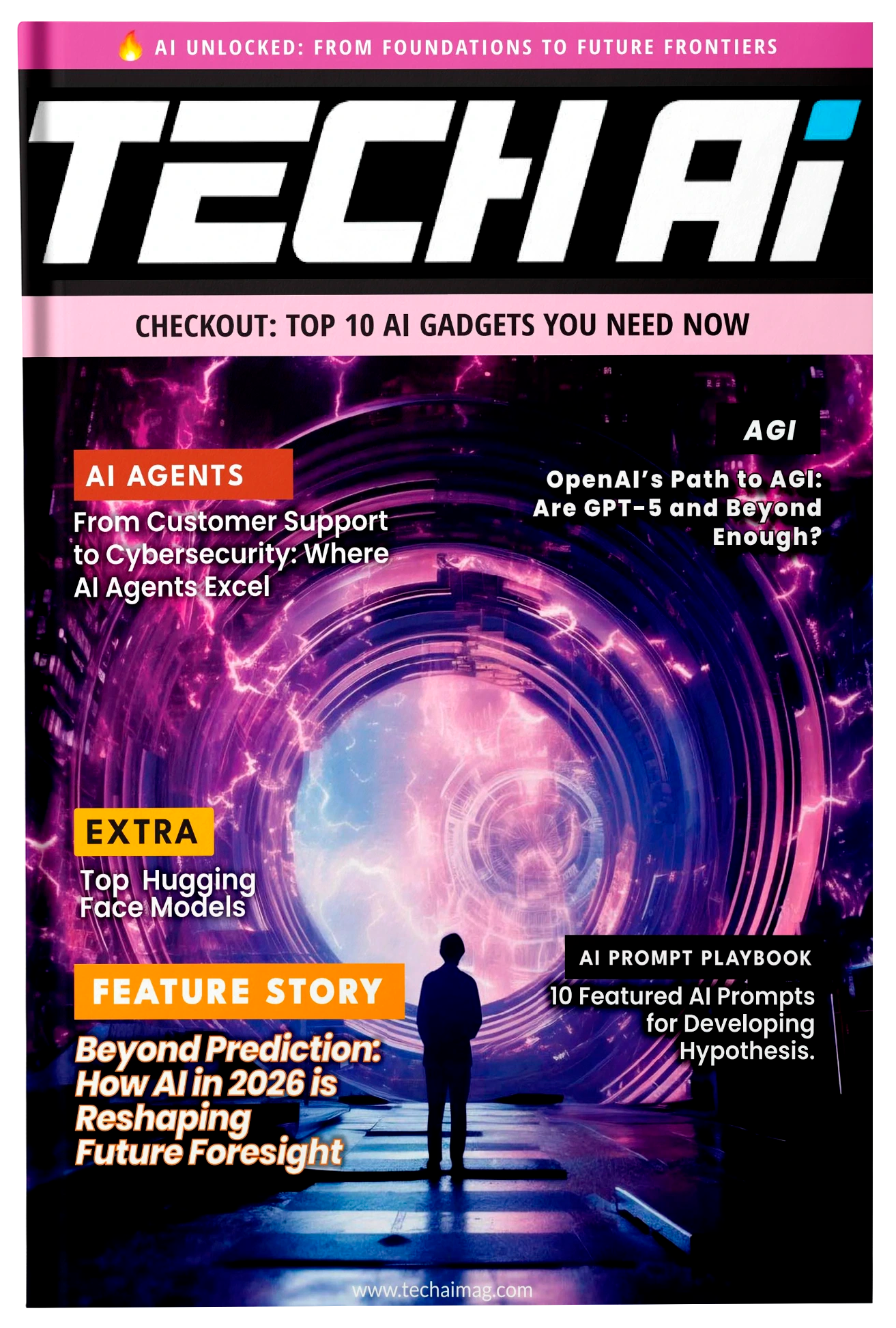Cover of Fireflies Tech AI March 2026 eMagazine featuring futuristic technology and AI concepts on the digital magazine cover.