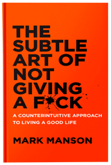 Digital ebook cover of "The Subtle Art of Not Giving a F*ck" by Fireflies, featuring bold text on a minimalist background.