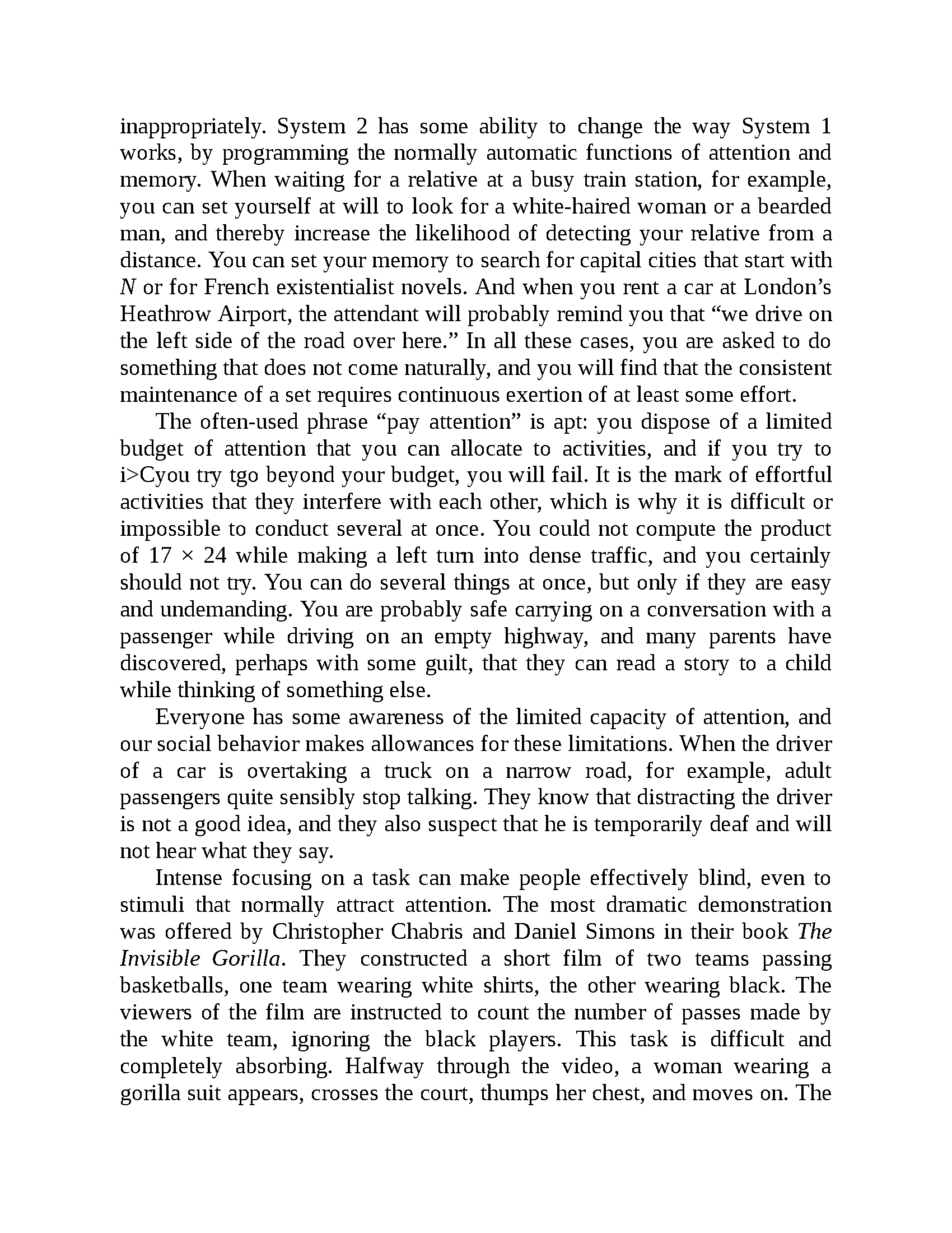 Ebook cover of "Thinking, Fast and Slow" by Daniel Kahneman, displayed on a digital device screen.