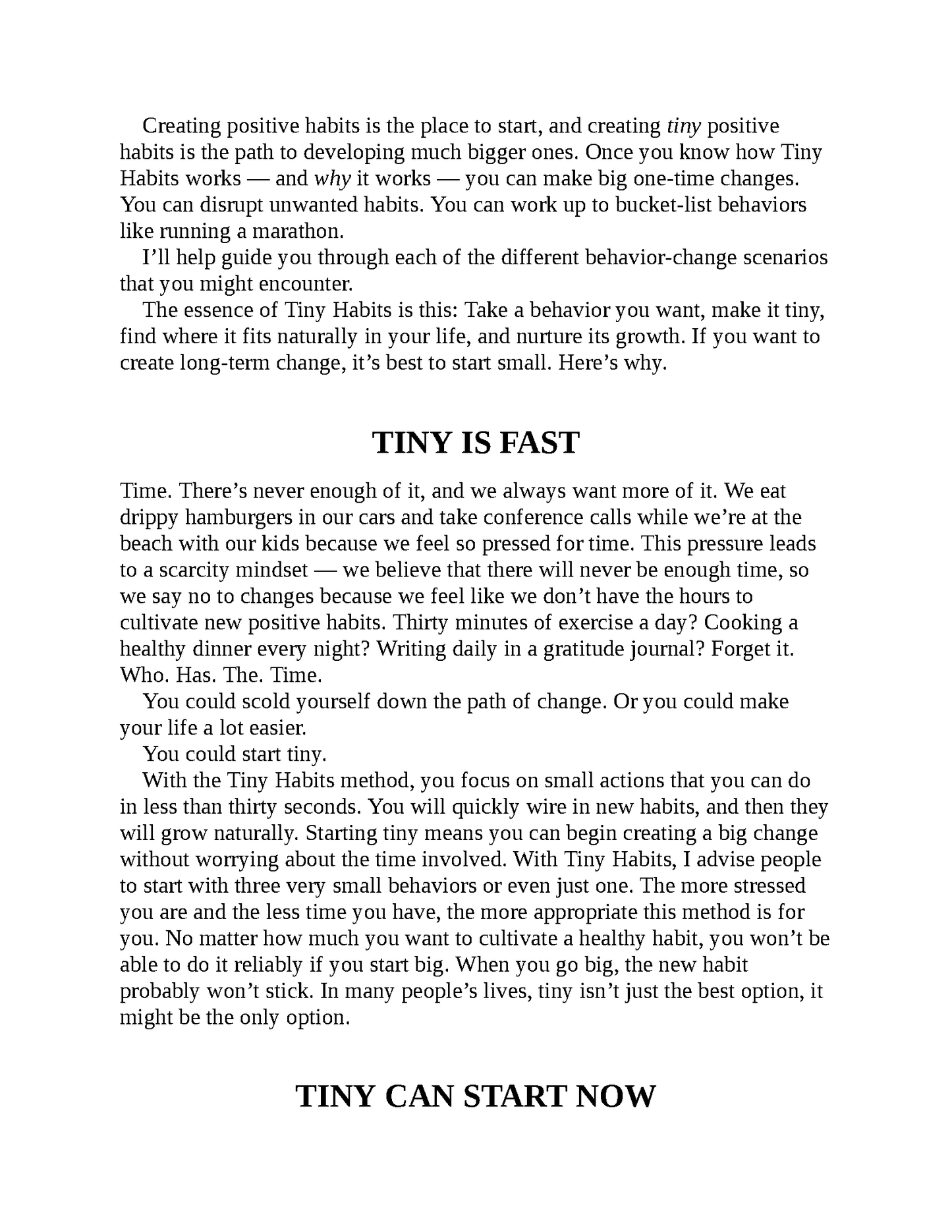 Ebook cover of "Tiny Habits" by B.J. Fogg, featuring a clean design with the title and author's name.