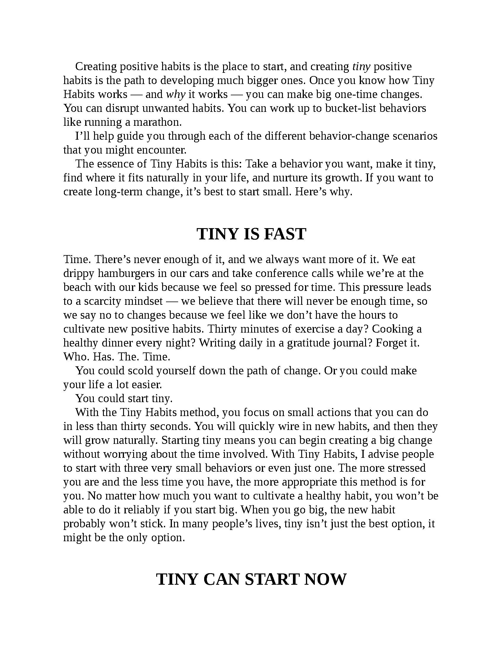 Ebook cover of "Tiny Habits" by B.J. Fogg, featuring a clean design with the title and author's name.