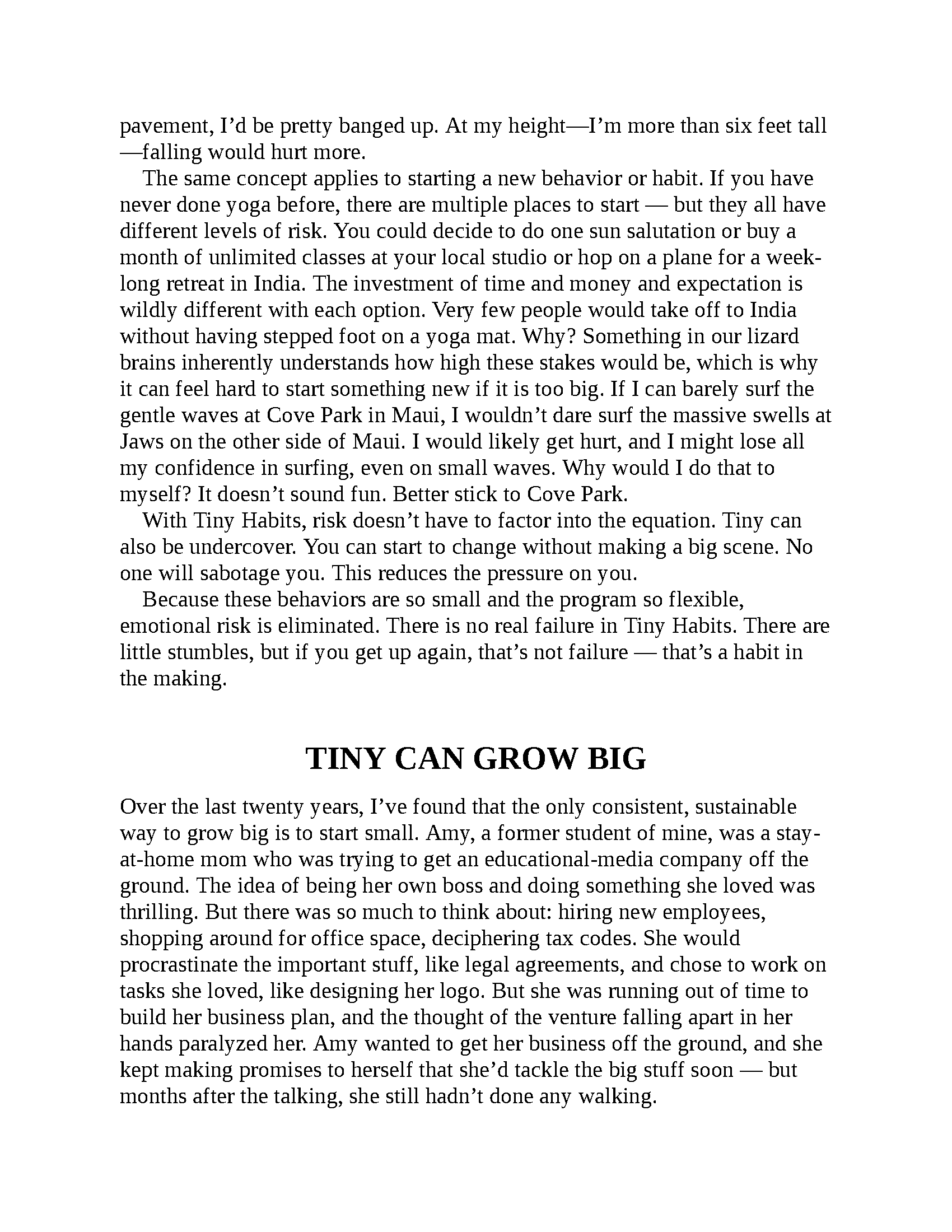 Ebook cover for "Tiny Habits: The Small Changes That Change Everything" by B.J. Fogg, published by Fireflies, showing a minimal design.
