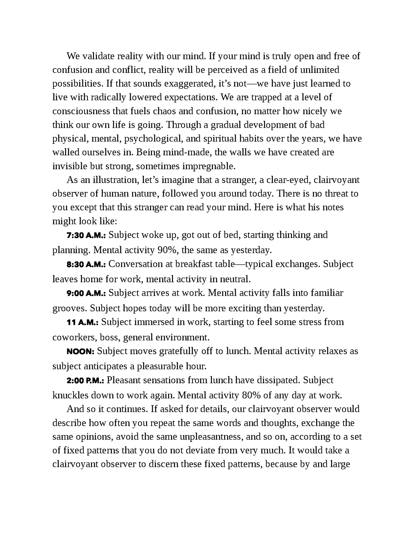 Page from Fireflies Total Meditation ebook showing techniques for stress-free living by Deepak Chopra.