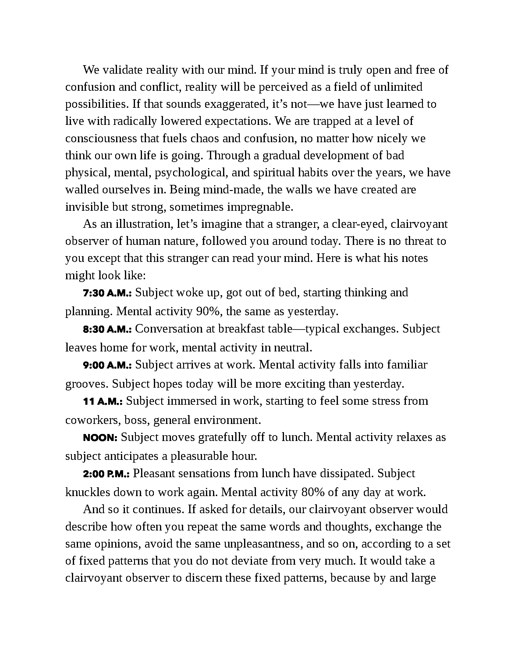 Page from Fireflies Total Meditation ebook showing techniques for stress-free living by Deepak Chopra.